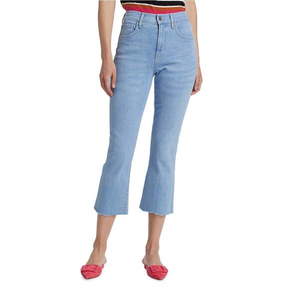 Veronica Beard Carly High-Rise Cropped Kick-Flare Jeans Size 24 - Picture 1 of 10